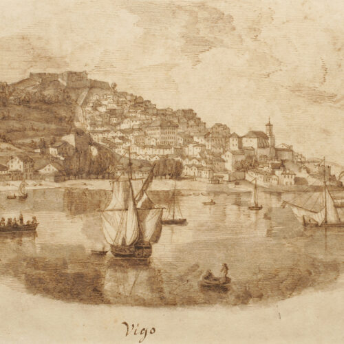 Vista de Vigo. Debuxo de Ramón Gil Rey, ca. 1842. Museo de Pontevedra.
